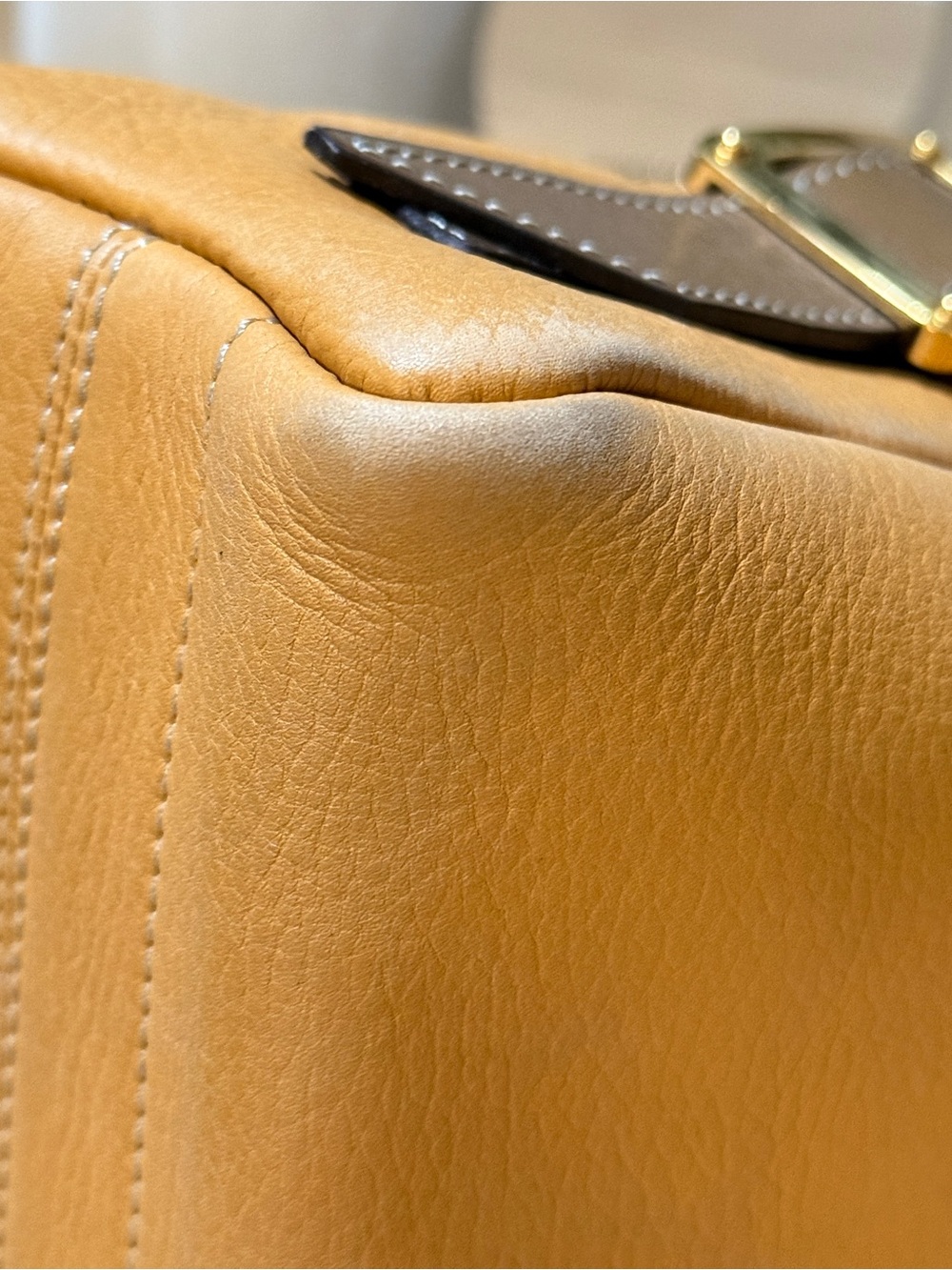 Loewe Vintage Anagram Embossed Camel Gold Leather Camera Shoulder Bag Amazona - Picture 7 of 10